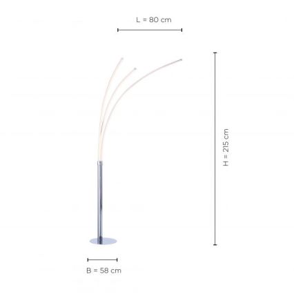 Leuchten Direkt 15383-55 - LED gulvlampe MAJA 3xLED/6W/230V skinnende krom