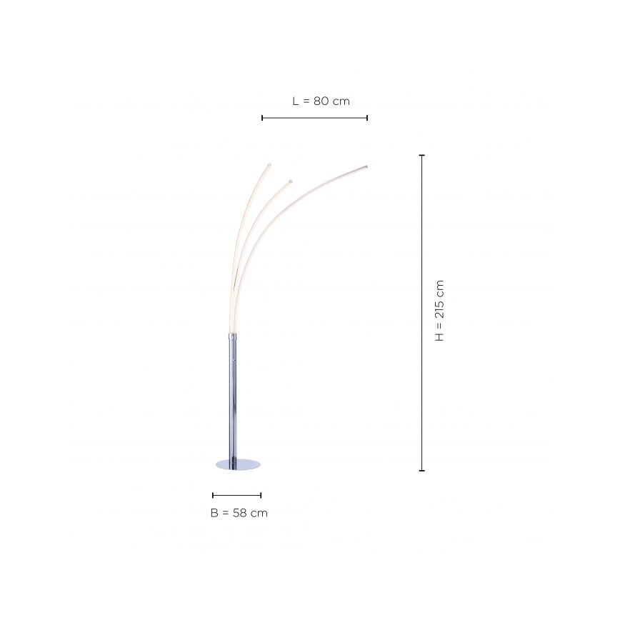 Leuchten Direkt 15383-55 - LED gulvlampe MAJA 3xLED/6W/230V skinnende krom