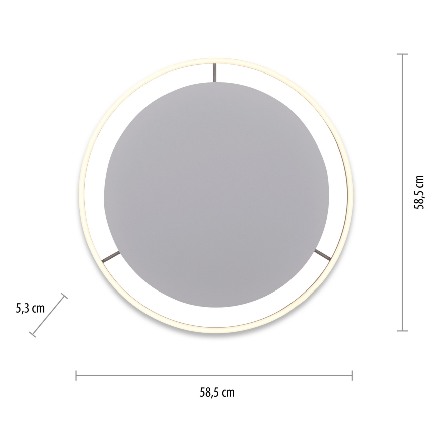 Leuchten Direkt 15392-95 - LED loftlampe dæmpbar RITUS LED/30W/230V mat krom