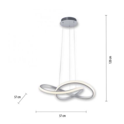 Leuchten Direkt 15402-95 - LED pendel dæmpbar MARIA LED/25W/230V mat krom