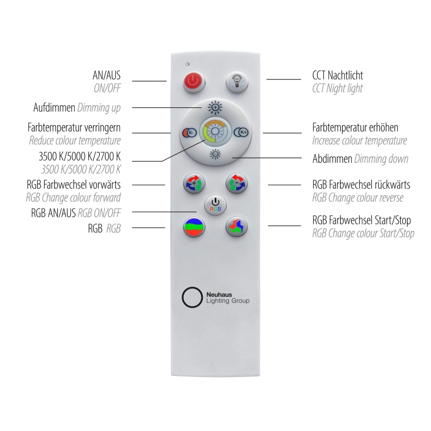 Leuchten Direkt 15411-21- LED loftlampe dæmpbar RGB-farver CYBA LED/26W/230V