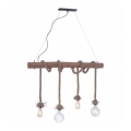 Leuchten Direkt 15483-18 - Lysekrone i en snor ROPE 4xE27/60W/230V
