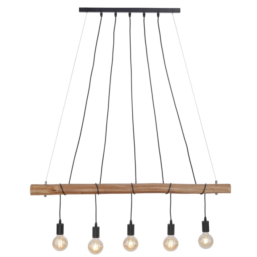 Leuchten Direkt 15515-18 - Pendel DAMIAN 5xE27/60W/230V eukalyptus