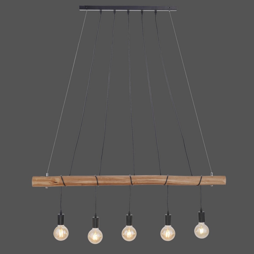Leuchten Direkt 15515-18 - Pendel DAMIAN 5xE27/60W/230V eukalyptus