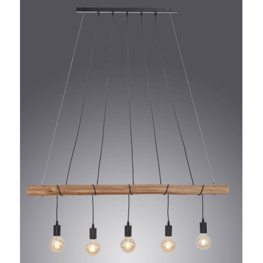 Leuchten Direkt 15515-18 - Pendel DAMIAN 5xE27/60W/230V eukalyptus