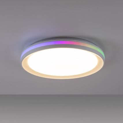 Leuchten Direkt 15544-16 - LED loftlampe dæmpbar RGB-farver RIBBON LED/15W/230V + fjernbetjening