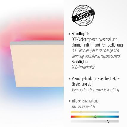 Leuchten Direkt 15561-16 - LED loftlampe dæmpbar RGB-farver CONRAD LED/27W/230V + fjernbetjening