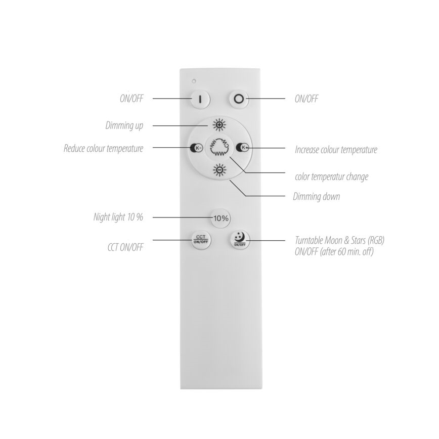 Leuchten Direkt 15572-18 - LED loftlampe dæmpbar RGBW-farver ASTRO LED/17,5W/230V 2700-5000K + fjernbetjening