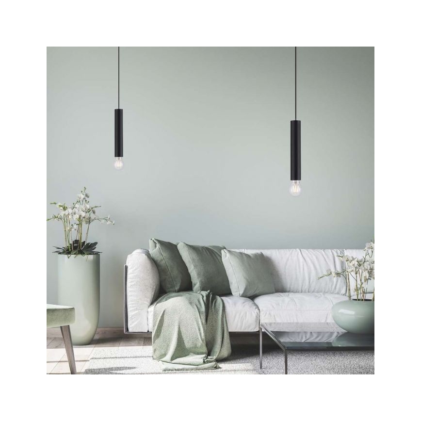 Leuchten Direkt 15617-18 - Pendel BRUNA 1xE27/60W/230V sort