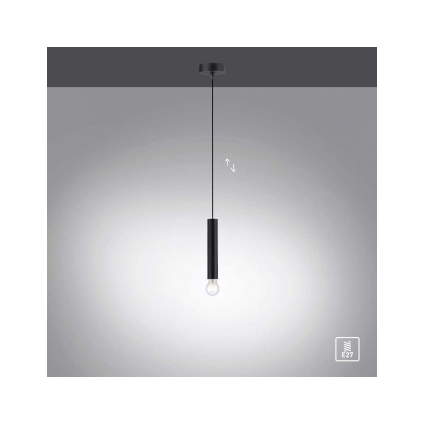 Leuchten Direkt 15617-18 - Pendel BRUNA 1xE27/60W/230V sort