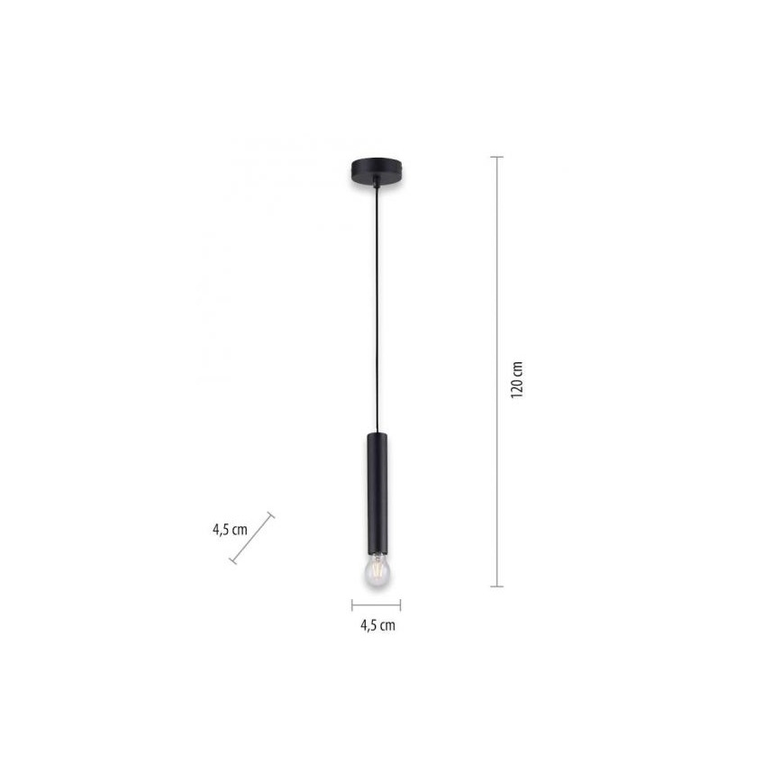 Leuchten Direkt 15617-18 - Pendel BRUNA 1xE27/60W/230V sort