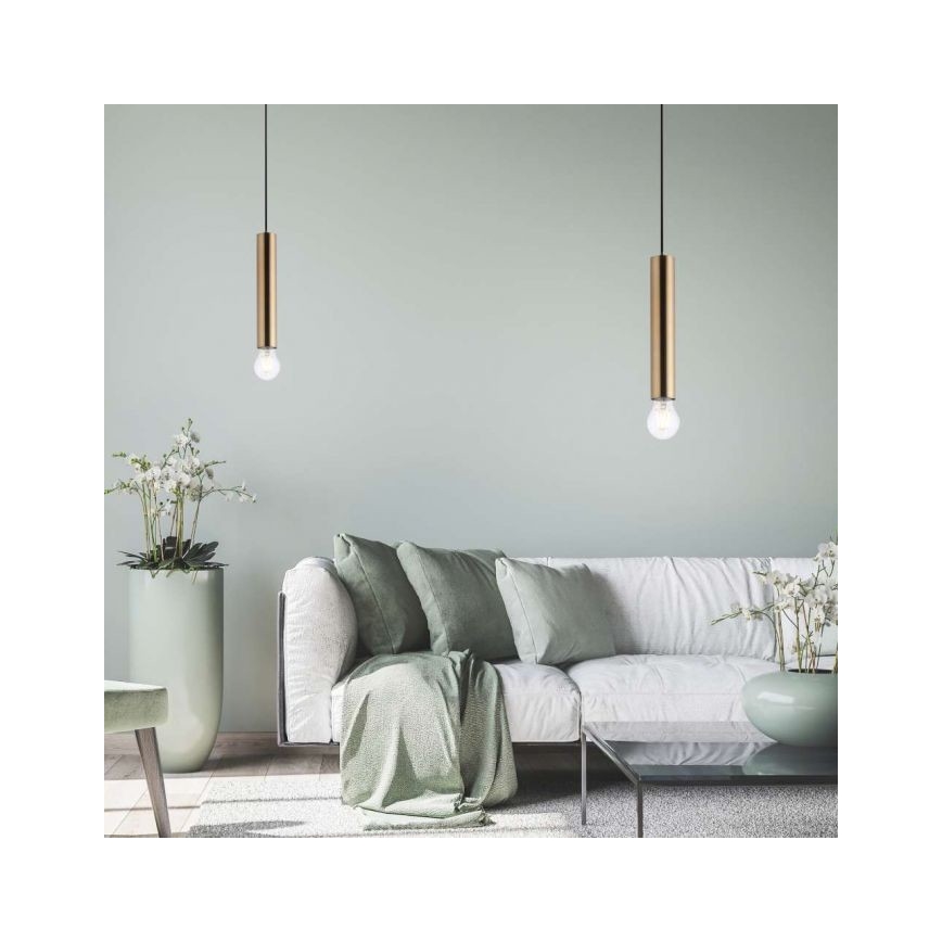 Leuchten Direkt 15617-60 - Pendel BRUNA 1xE27/60W/230V messing