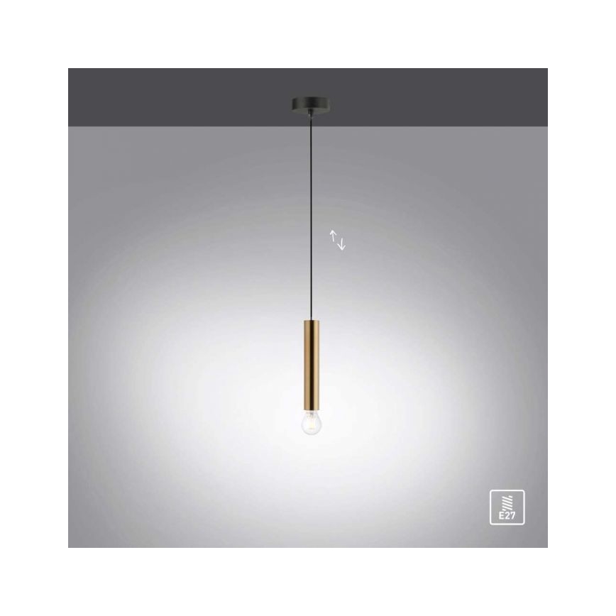 Leuchten Direkt 15617-60 - Pendel BRUNA 1xE27/60W/230V messing