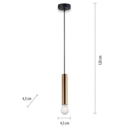 Leuchten Direkt 15617-60 - Pendel BRUNA 1xE27/60W/230V messing