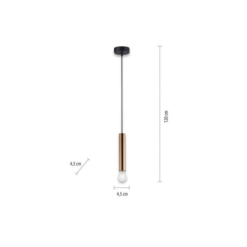 Leuchten Direkt 15617-60 - Pendel BRUNA 1xE27/60W/230V messing