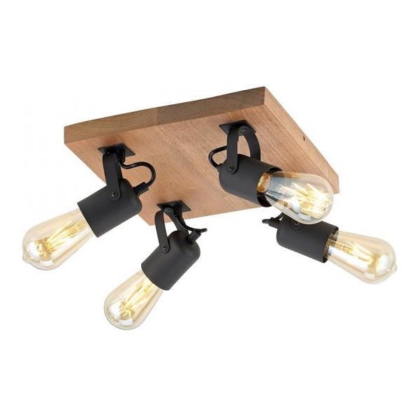 Leuchten Direkt 15634-18 - Spotlampe CANOP 4xE27/60W/230V akacietræ