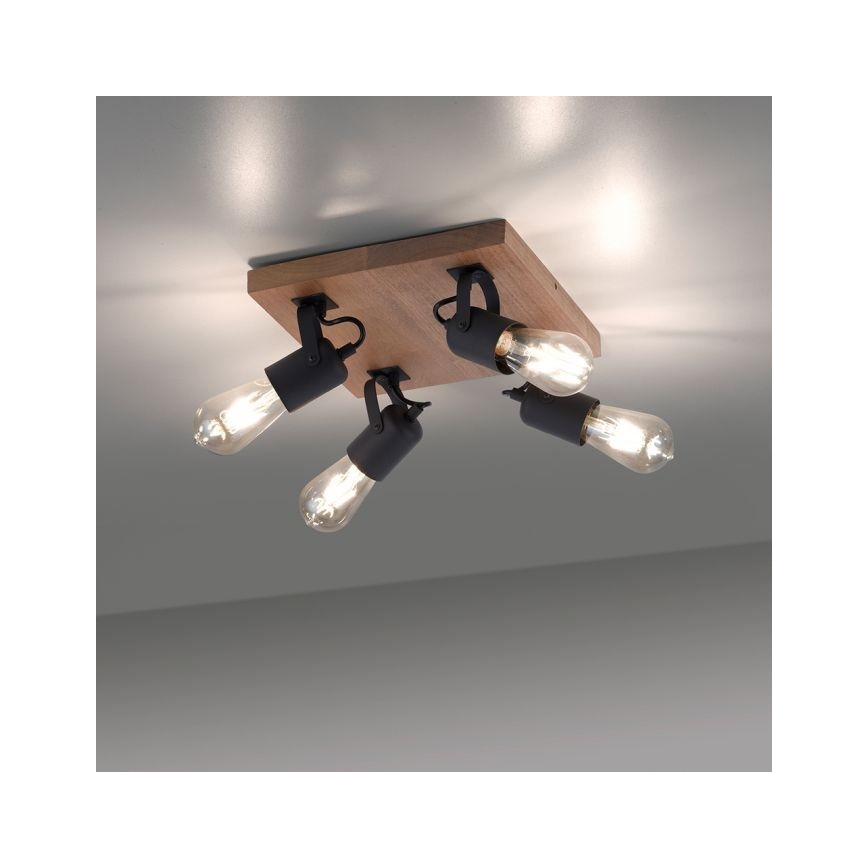 Leuchten Direkt 15634-18 - Spotlampe CANOP 4xE27/60W/230V akacietræ