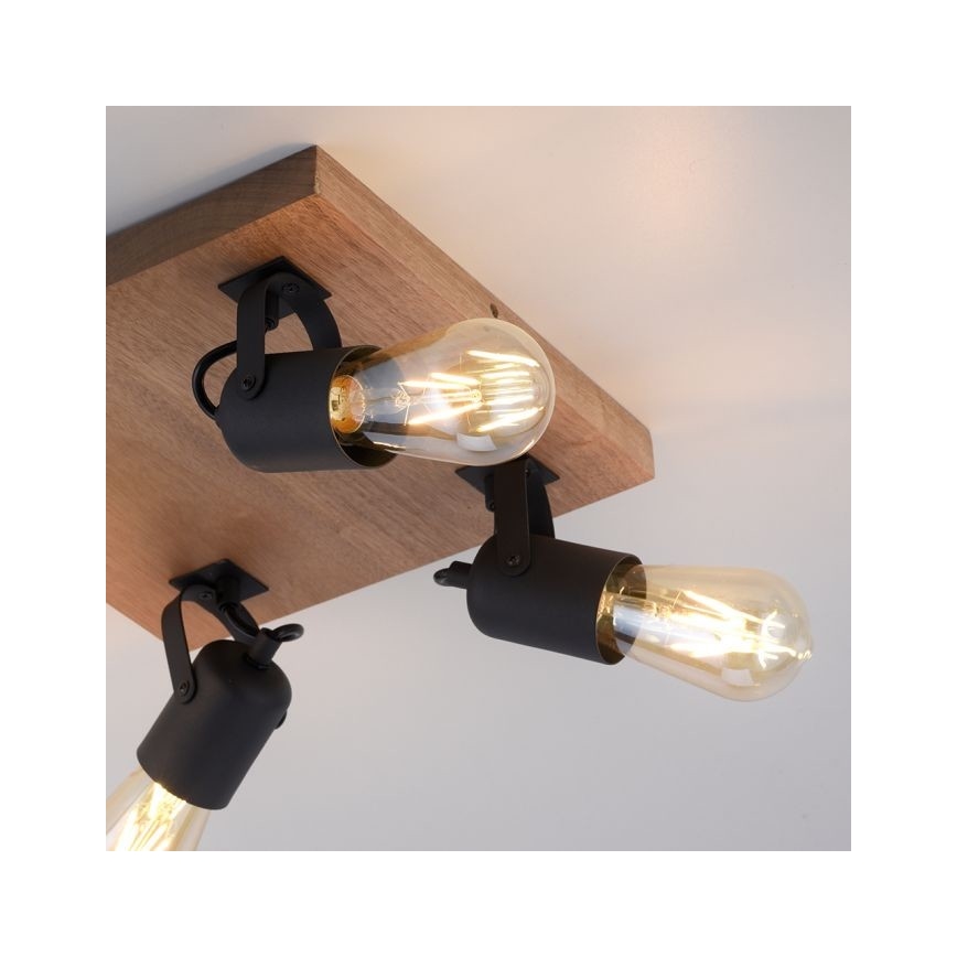 Leuchten Direkt 15634-18 - Spotlampe CANOP 4xE27/60W/230V akacietræ