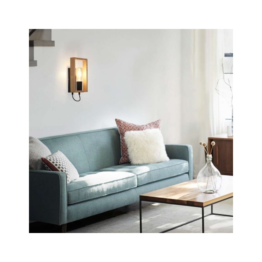 Leuchten Direkt 15654-18 - Væglampe FRANKY 1xE27/60W/230V akacietræ