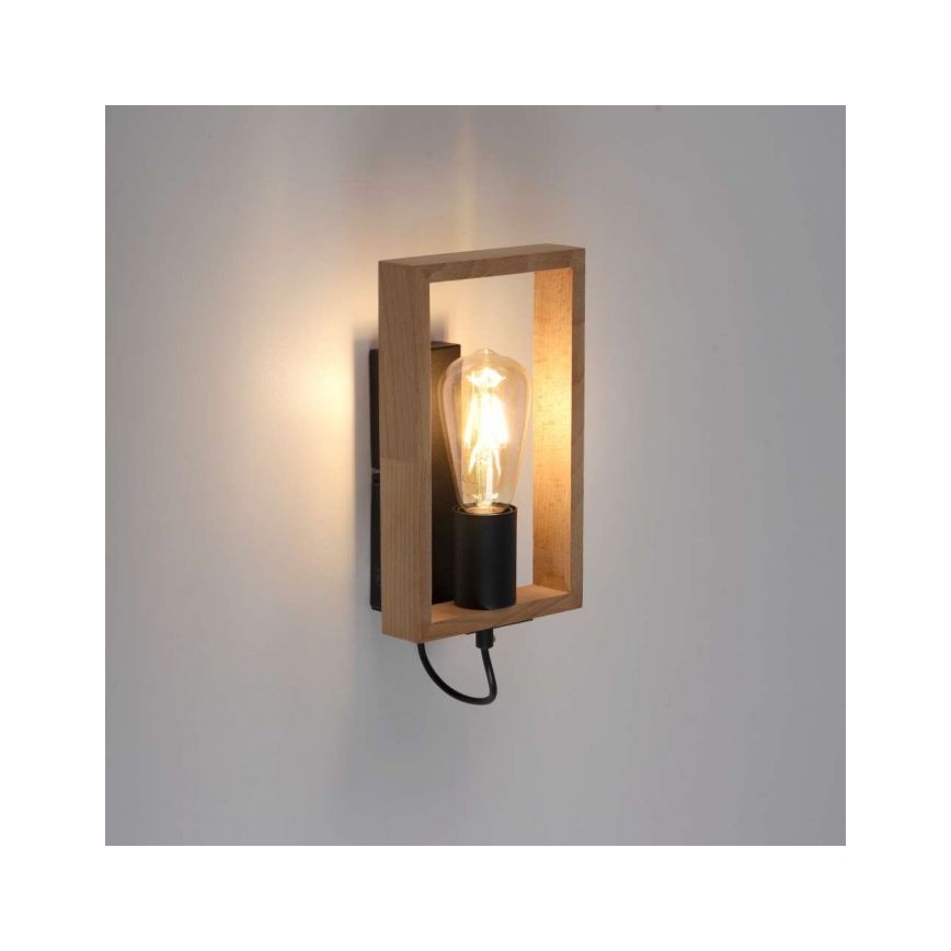 Leuchten Direkt 15654-18 - Væglampe FRANKY 1xE27/60W/230V akacietræ