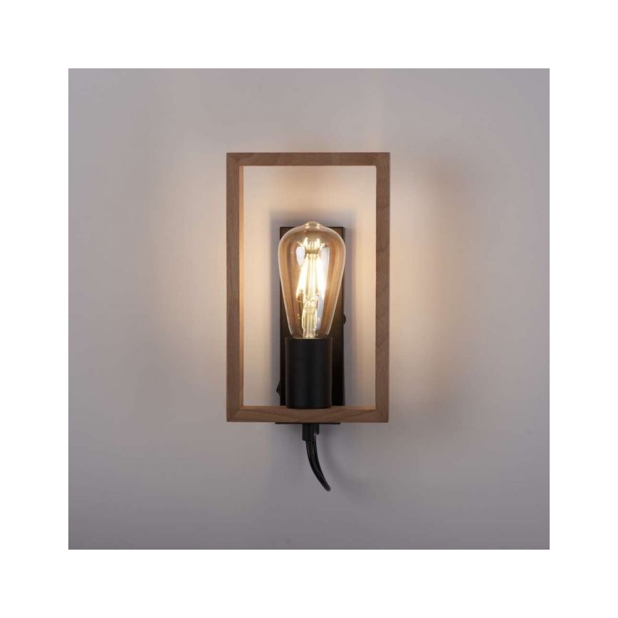 Leuchten Direkt 15654-18 - Væglampe FRANKY 1xE27/60W/230V akacietræ