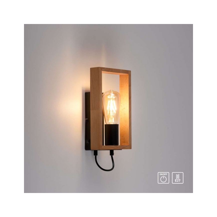 Leuchten Direkt 15654-18 - Væglampe FRANKY 1xE27/60W/230V akacietræ