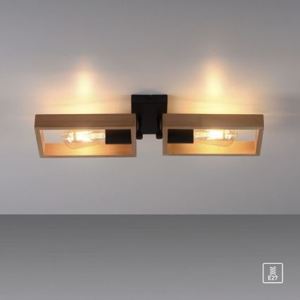 Leuchten Direkt 15657-18 - Loftlampe FRANKY 2xE27/60W/230V akacietræ