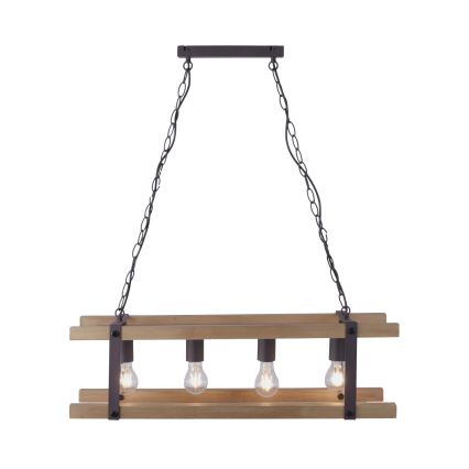 Leuchten Direkt 15684-79 - Pendel med kædeophæng EDITH 4xE27/60W/230V fyrretræ
