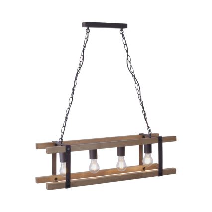 Leuchten Direkt 15684-79 - Pendel med kædeophæng EDITH 4xE27/60W/230V fyrretræ
