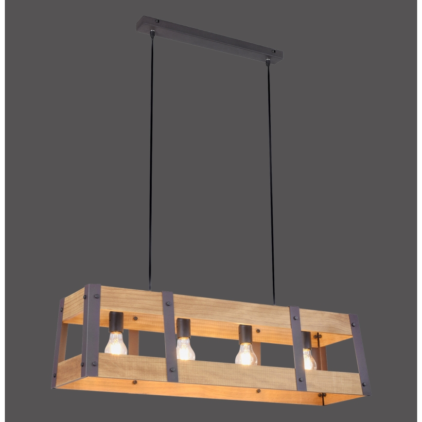 Leuchten Direkt 15721-79 - Lysekrone i en snor CRATE 4xE27/60W/230V