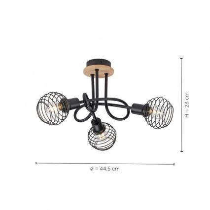 Leuchten Direkt 15923-79 - Loftlampe EUGEN 3xE14/40W/230V eg