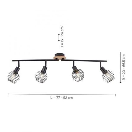 Leuchten Direkt 15924-79 - Spotlampe EUGEN 4xE14/40W/230V eg