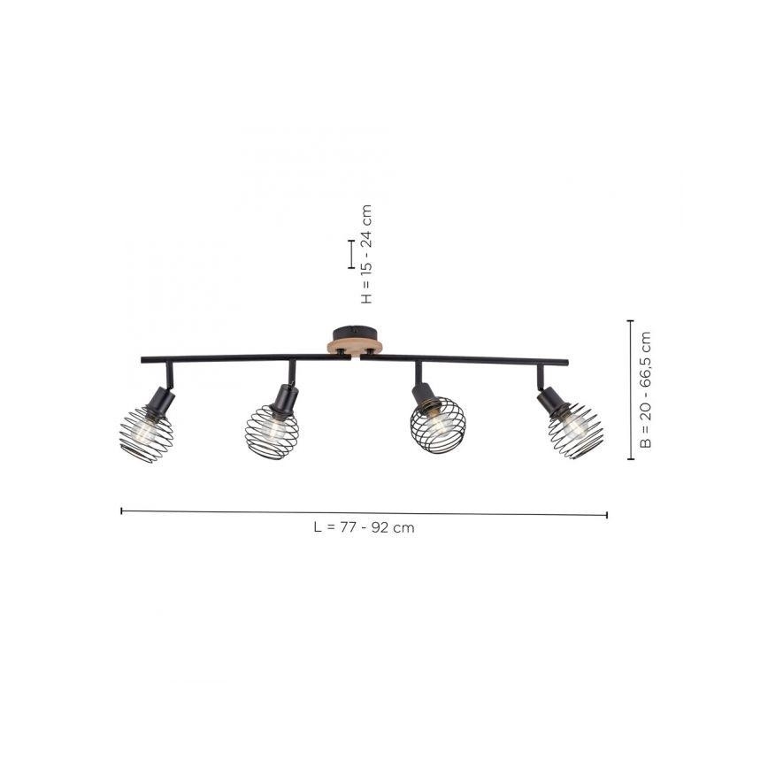 Leuchten Direkt 15924-79 - Spotlampe EUGEN 4xE14/40W/230V eg