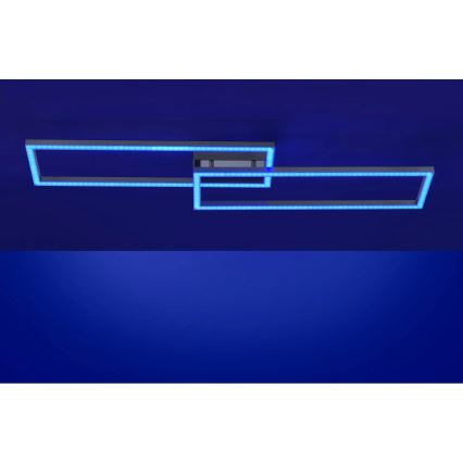 Leuchten Direkt 16430-55 - LED RGBW Dæmpbar loftlampe MAXI 2xLED/18W/230V 2700-5000K mat krom + fjernbetjening