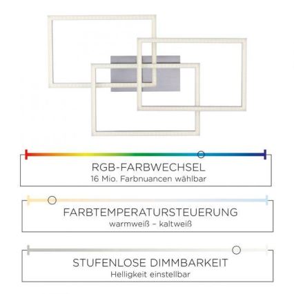 Leuchten Direkt 16431-55 - LED loftlampe dæmpbar RGB-farver MAXI LED/27W/230V + fjernbetjening