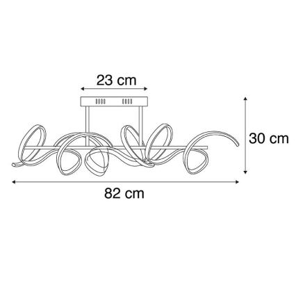 Leuchten Direkt 19032-21 - LED loftlampe dæmpbar CURLS LED/25,8W/230V