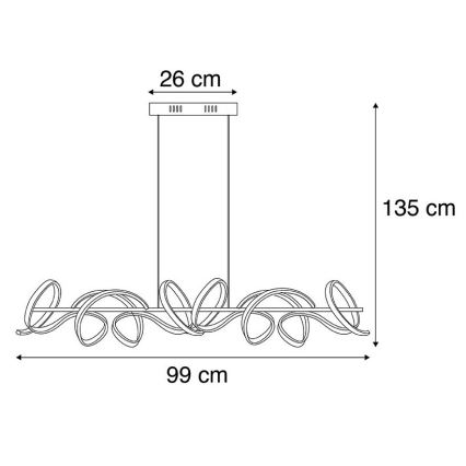 Leuchten Direkt 19033-21 - LED pendel dæmpbar CURLS LED/40,8W/230V