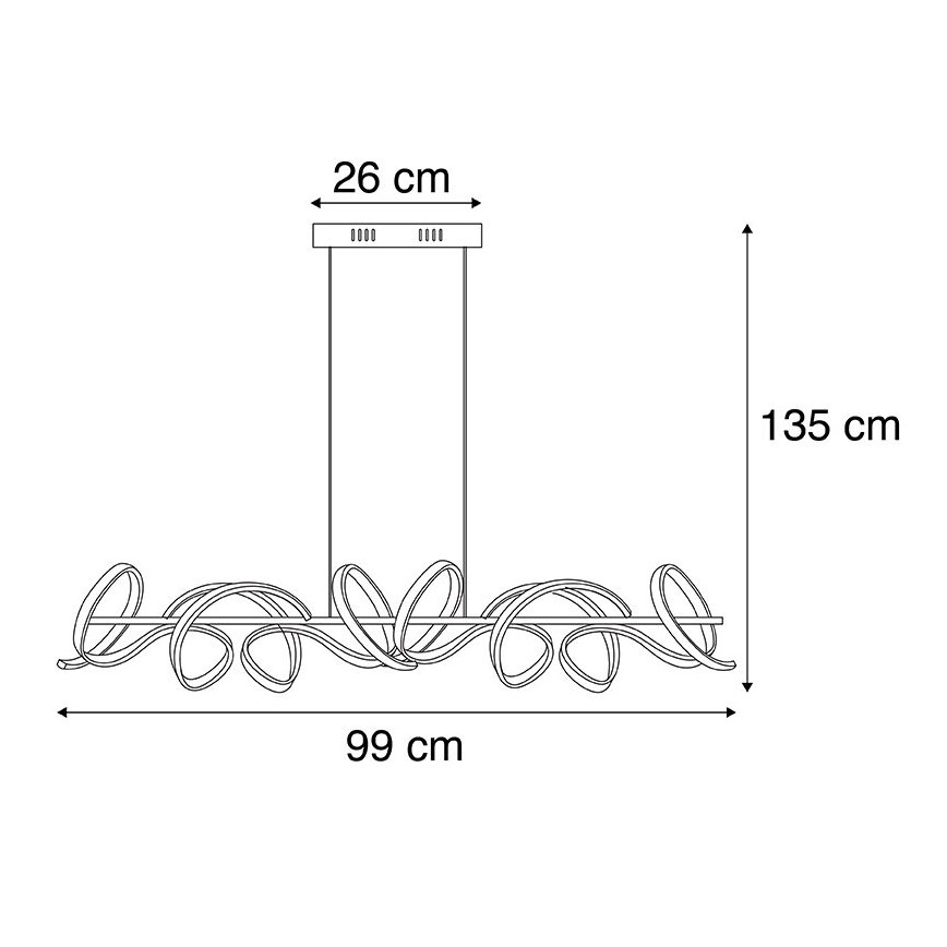 Leuchten Direkt 19033-21 - LED pendel dæmpbar CURLS LED/40,8W/230V