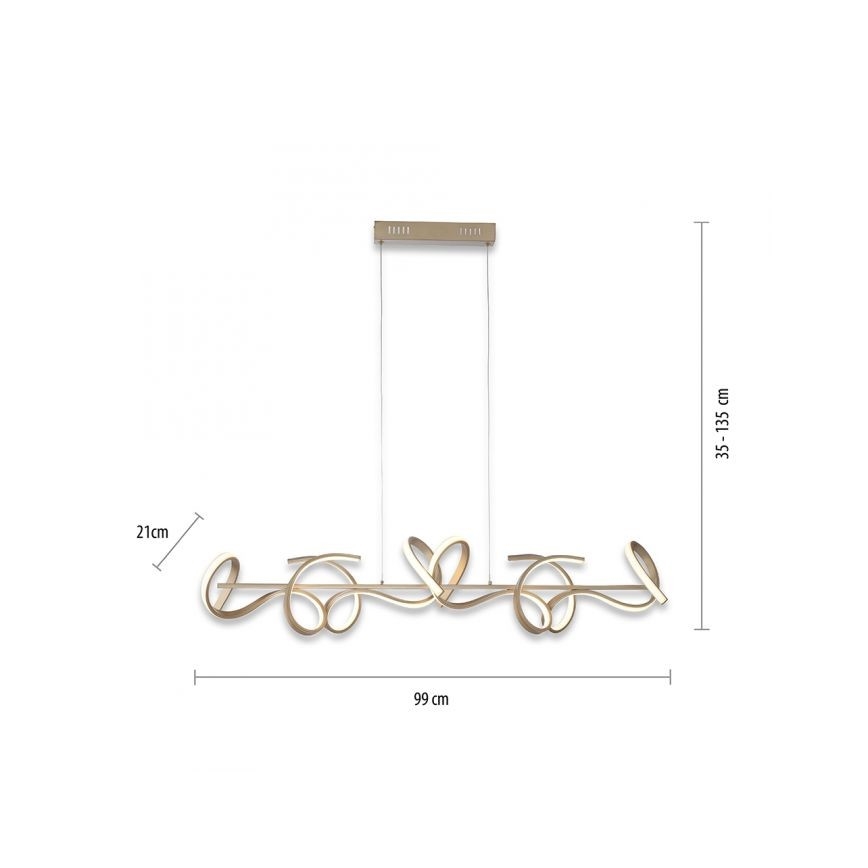 Leuchten Direkt 19033-60 - LED pendel CURLS LED/40,8W/230V