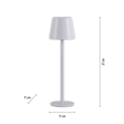 Leuchten Direkt 19250-16 - LED Udendørs bordlampe dæmpbar og genopladelig EURIA LED/3W/5V 2600 mAh IP54 hvid