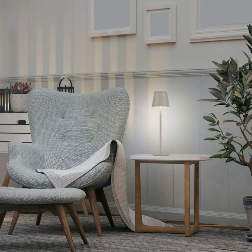 Leuchten Direkt 19250-40 - LED Udendørs bordlampe dæmpbar og genopladelig EURIA LED/3W/5V 2600 mAh IP54 grå