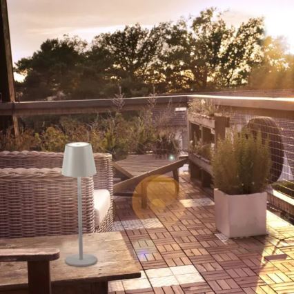 Leuchten Direkt 19250-40 - LED Udendørs bordlampe dæmpbar og genopladelig EURIA LED/3W/5V 2600 mAh IP54 grå