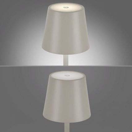 Leuchten Direkt 19250-40 - LED Udendørs bordlampe dæmpbar og genopladelig EURIA LED/3W/5V 2600 mAh IP54 grå