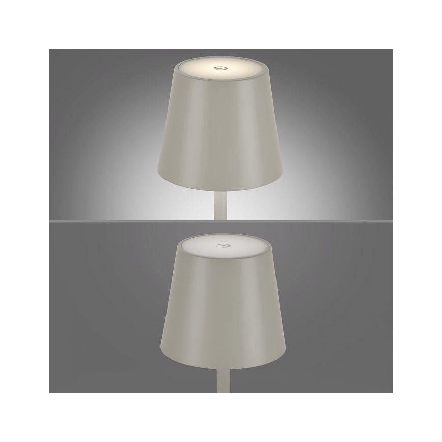 Leuchten Direkt 19250-40 - LED Udendørs bordlampe dæmpbar og genopladelig EURIA LED/3W/5V 2600 mAh IP54 grå