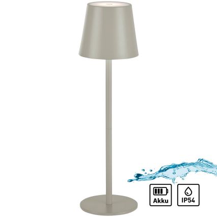 Leuchten Direkt 19250-40 - LED Udendørs bordlampe dæmpbar og genopladelig EURIA LED/3W/5V 2600 mAh IP54 grå