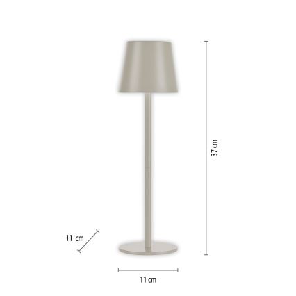 Leuchten Direkt 19250-40 - LED Udendørs bordlampe dæmpbar og genopladelig EURIA LED/3W/5V 2600 mAh IP54 grå