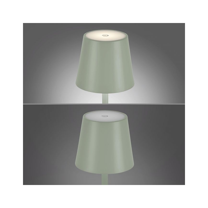 Leuchten Direkt 19250-43 - LED Udendørs bordlampe dæmpbar og genopladelig EURIA LED/3W/5V IP54 grøn