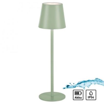 Leuchten Direkt 19250-43 - LED Udendørs bordlampe dæmpbar og genopladelig EURIA LED/3W/5V IP54 grøn