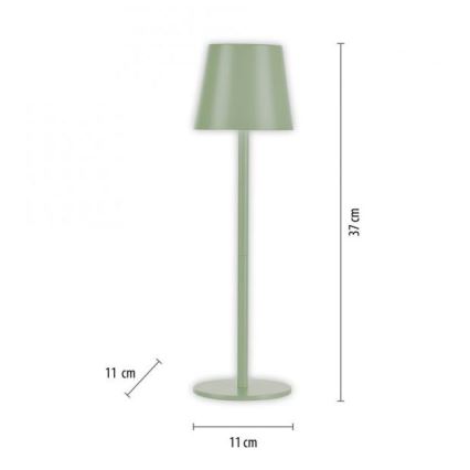 Leuchten Direkt 19250-43 - LED Udendørs bordlampe dæmpbar og genopladelig EURIA LED/3W/5V IP54 grøn