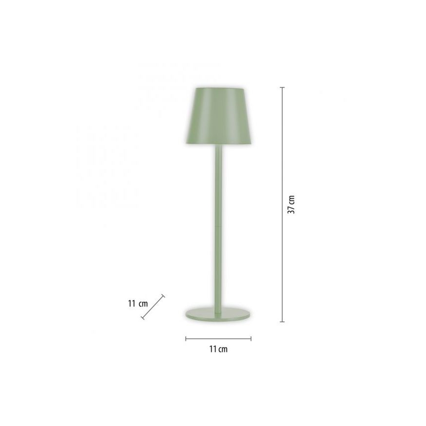 Leuchten Direkt 19250-43 - LED Udendørs bordlampe dæmpbar og genopladelig EURIA LED/3W/5V IP54 grøn
